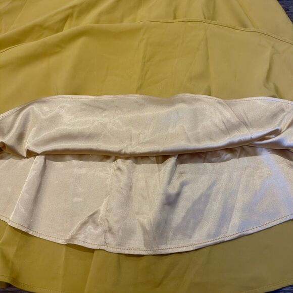 ModCloth "Just this sway" Midi Skirt Size L Mustard Yellow Pockets Swing A-line - Picture 4 of 10